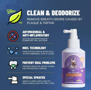 🦷 Pet Teeth Cleaning Spray — VOHC Certified, Kills 98.99% Bacteria, Dogs & Cats