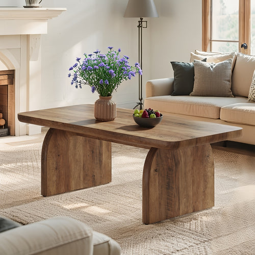 47-Inch Farmhouse Living Room Table, Living Room Rectangular Coffee Table