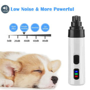 🐾 Silent Pro Pet Nail Grinder — Quiet USB Rechargeable, 3 Ports, 6-Hour Battery