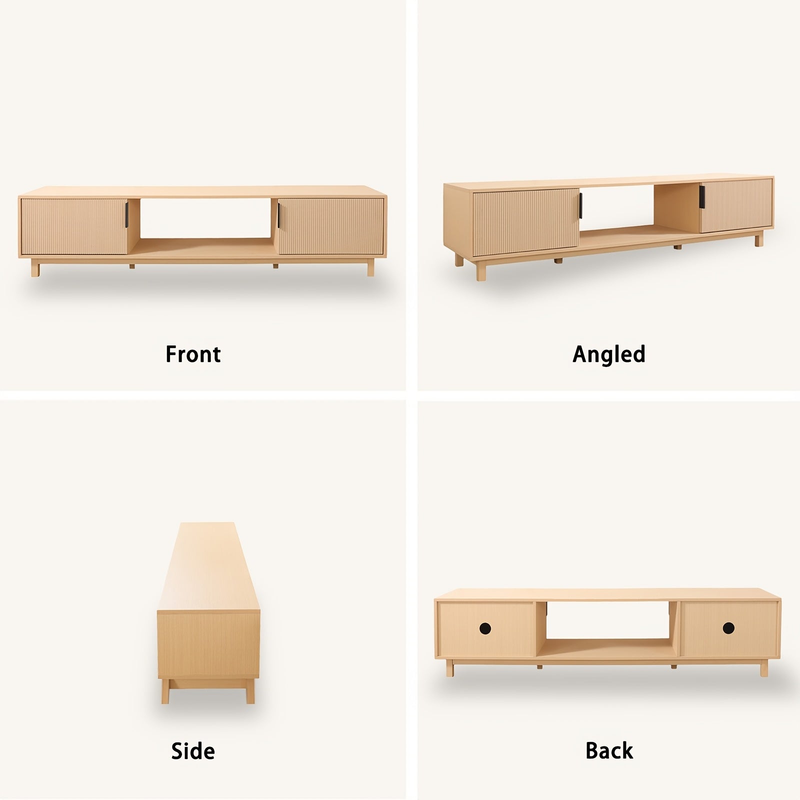 70-Inch Oak Television Stand Featuring a Recessed Groove, Ideal for 65\u002F70\u002F75-Inch Televisions, Bohemian-Style Media Console for Living Rooms, TV Entertainment Center with Storage Capability, Wooden TV Cabinet for Bedrooms