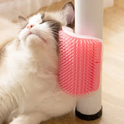 🐱 Cat Corner Self-Groomer — Wall-Mount Massage Brush with Catnip Compartment