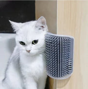 🐱 Cat Corner Self-Groomer — Wall-Mount Massage Brush with Catnip Compartment