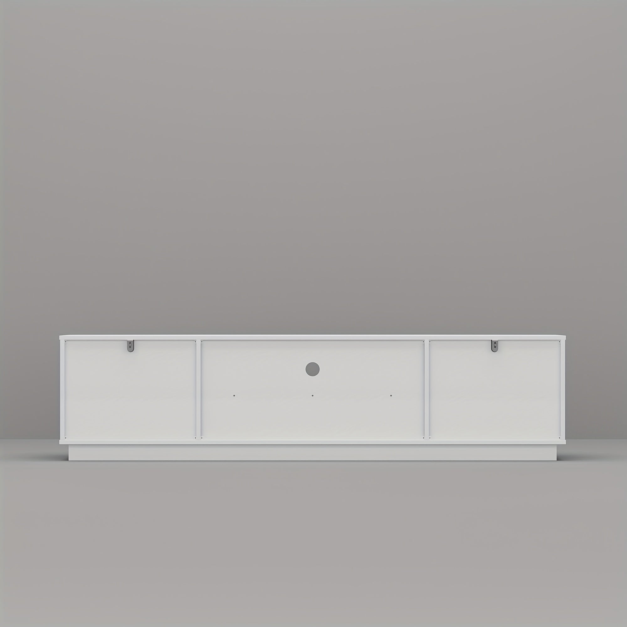 70.9'' W Contemporary 2-Door Television Stand Featuring a Drawer, Open Shelf, And 2 Side Cabinets, Floor Media Console Table Entertainment Center with Ample Counter Space, Ideal for Living Room, White