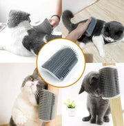 🐱 Cat Corner Self-Groomer — Wall-Mount Massage Brush with Catnip Compartment