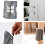 🐱 Cat Corner Self-Groomer — Wall-Mount Massage Brush with Catnip Compartment