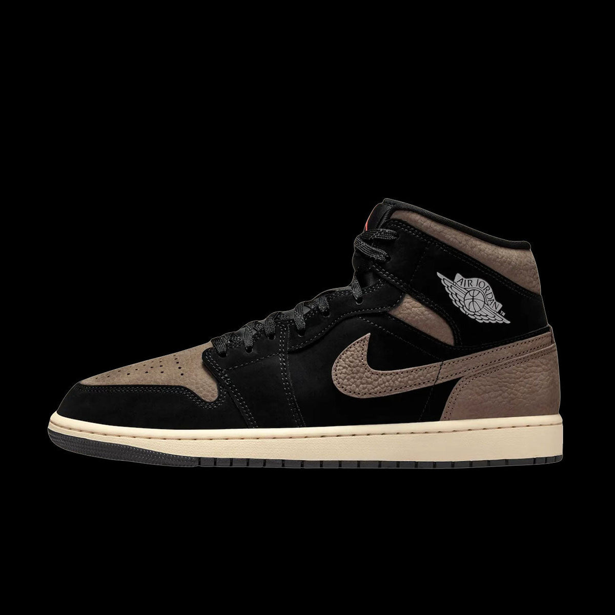 Air Jordan 1 Mid SE (Black/Olive Grey-Lt Wild Mango)