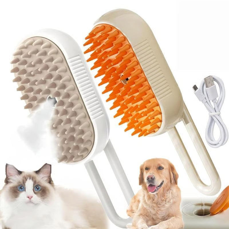 🌫️ 3-in-1 Pet Steam Brush — Nano Mist Grooming, Deshedding & Massage for Cats & Dogs