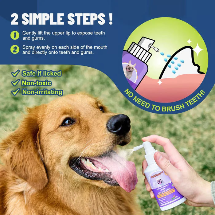 🦷 Pet Teeth Cleaning Spray — VOHC Certified, Kills 98.99% Bacteria, Dogs & Cats