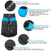 🐾 Winter Waterproof Dog Vest — Fleece-Lined, Zipper & Built-in Harness (S–7XL)