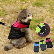 🐾 Winter Waterproof Dog Vest — Fleece-Lined, Zipper & Built-in Harness (S–7XL)