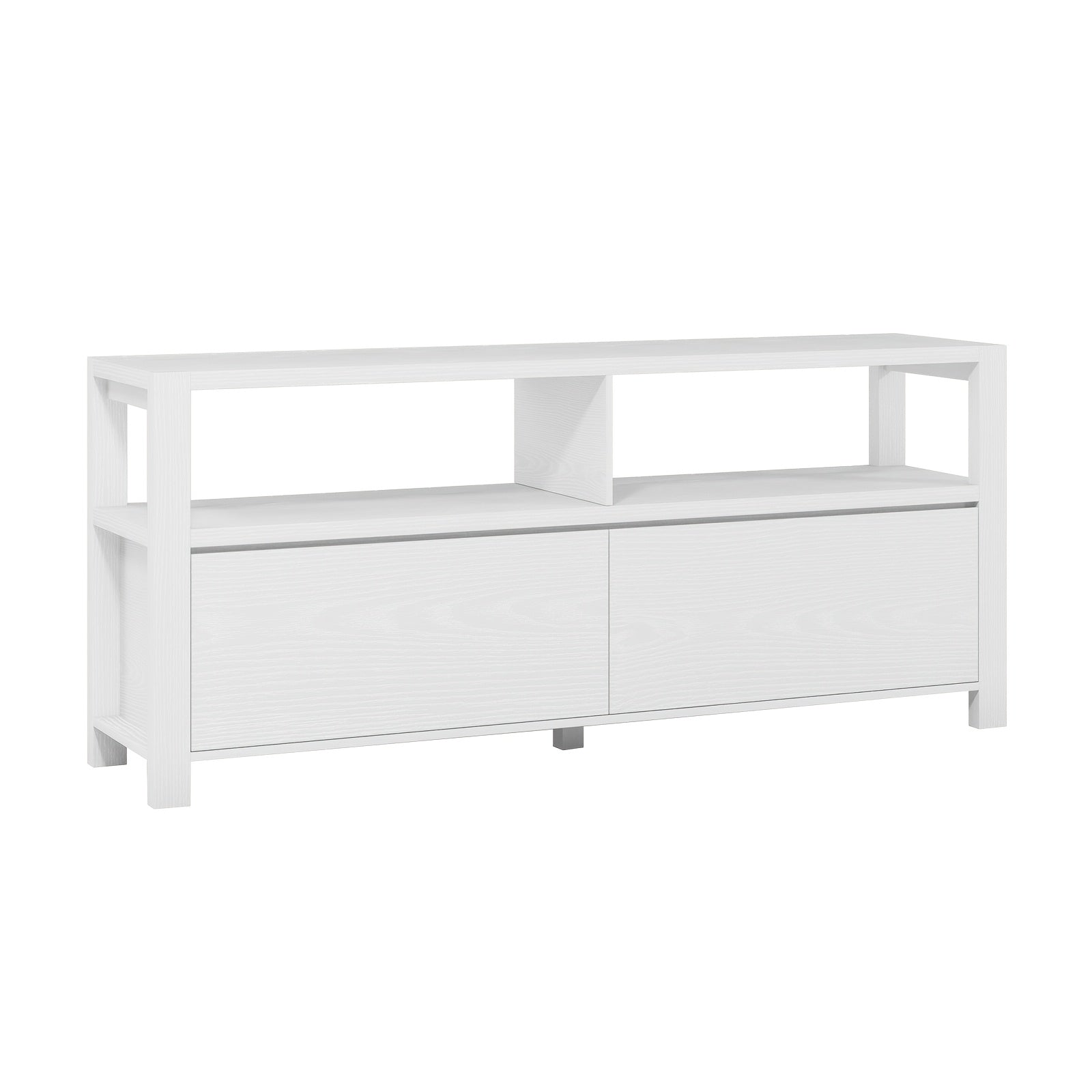 62-Inch Contemporary Television Cabinet, Suitable for 30 to 70-Inch Screens, Featuring Open Shelving And Two Drawers, Easy to Put Together for The Living Area